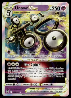 Pokemon TCG SWSH12: Silver Tempest #066/195 Unown VSTAR NM - Image 1