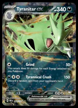 Pokemon TCG Prismatic Evolutions #064/131 Tyranitar ex NM - Image 1