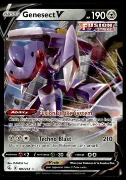 Pokemon TCG Fusion Strike #185/264 Genesect V Holo NM - Image 1