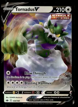 Pokemon TCG SWSH06: Chilling Reign #124/198 Tornadus V NM - Image 1