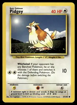 Pokemon TCG Base Set #57/102 Pidgey NM - Image 1
