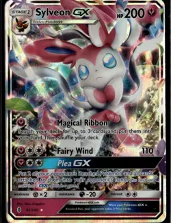 Sylveon GX Ultra Rare SM Guardians Rising 92/145 Fairy Holofoil Pokemon Card - Image 1