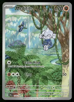 Meditite 153/142 Illustration Rare Stellar Crown Pokemon Near Mint - Image 1