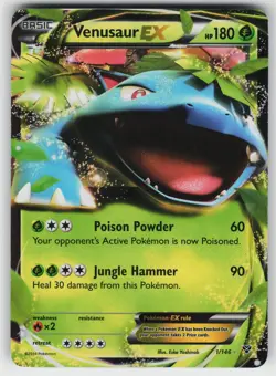 Venusaur EX 1/146 Holo Ultra Rare XY Base Set HP Pokemon - Image 1