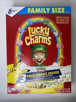 Pokemon 25th Anniversary General Mills Cereal Lucky Charms Pokemon cards inside! - Image 1