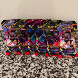 Pokemon TCG Mega Evolution-Phantasmal Flames Sleeved Booster Pack 10 Cards⚫🔴 - Image 1