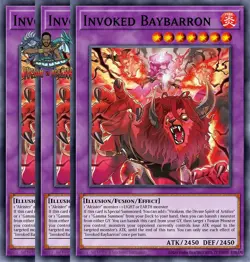 Yugioh! 3x Invoked Baybarron CORI-EN031 Common 1st Ed NM - Image 1
