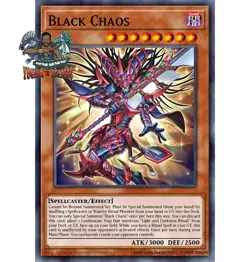 Yugioh! 1x Black Chaos CORI-EN001 Secret Rare 1st Ed NM - Image 1