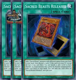 Yugioh! 3x Sacred Beasts Released CORI-EN047 Super Rare 1st Ed NM - Image 1