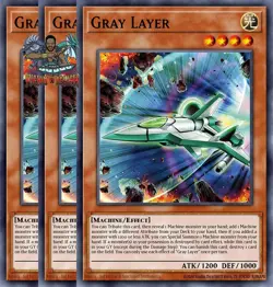 Yugioh! 3x Gray Layer CORI-EN026 Common 1st Ed NM - Image 1