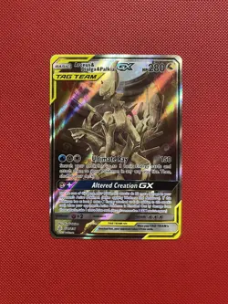 Arceus & Dialga & Palkia GX Alternate Art 221/236 Cosmic Eclipse Pokemon Card - Image 1