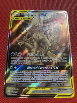 Arceus & Dialga & Palkia GX Alternate Art 221/236 Cosmic Eclipse Pokemon Card - Image 3