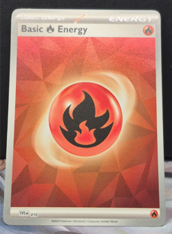 Fire Energy SVE 010 NM Pokemon TCG Holo Foil Prismatic Evolutions Near Mint Card - Image 1
