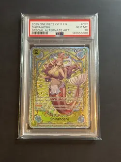 2025 ONE PIECE OP11 #057 A FIST OF DIVINE SPEED SHIRAHOSHI SP ALT ART PSA 10 - Image 1
