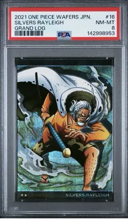 PSA 8 2021 ONE PIECE WAFERS JAPANESE GRAND LOG SILVERS RAYLEIGH 16 - Image 1