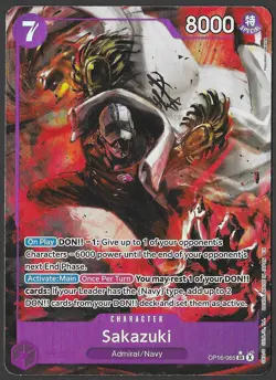 Sakazuki (Alt Art) OP16-065 SR The Time of Battle ENGLISH One Piece CCG NM - Image 1
