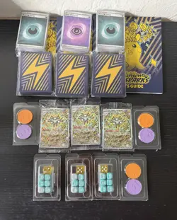 Pokemon Surging Sparks Pokemon TCG Player's Guide w/ Card Lot, Sleeves & Dice - Image 2