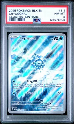 2025 POKEMON BLK EN-BLACK BOLT ILLUSTRATION RARE #111 CRYOGONAL PSA 8 - Image 1