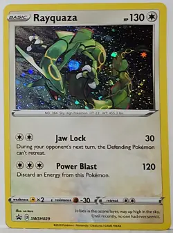 Rayquaza SWSH029 Cosmos Holo Bleed Error Rare Pokemon TCG Black Star Promo ✨ - Image 1