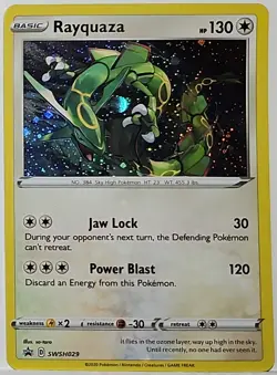 Rayquaza SWSH029 Cosmos Holo Bleed Error Rare Pokemon TCG Black Star Promo ✨ - Image 2