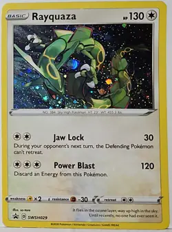 Rayquaza SWSH029 Cosmos Holo Bleed Error Rare Pokemon TCG Black Star Promo ✨ - Image 3