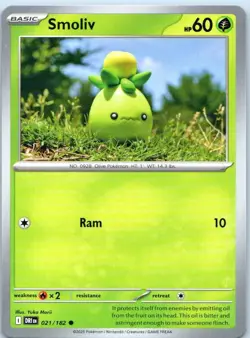 Smoliv 021/182 Common Destined Rivals Pokemon Near Mint - Image 1