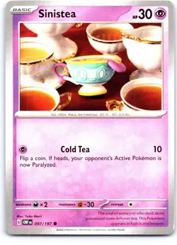 Sinistea 097/197 Common Obsidian Flames Pokemon Near Mint - Image 1