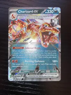 Charizard ex 054/091 Paldean Fates Holo Double Rare Pokemon English NM - Image 2
