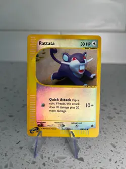 Rattata 128/165 Reverse Holo Expedition 2002 Pokemon Card HP - Image 1