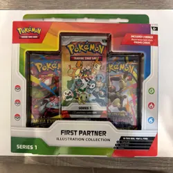 Pokemon TCG First Partner Illustration Collection Series 1 Box Charmander Rowlet - Image 1