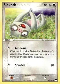Slakoth 63/108 Common Power Keepers Pokemon Lightly Played - Image 1