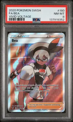 2020 POKEMON SWORD & SHIELD VIVID VOLTAGE #180 FULL ART/BEA PSA 8 - Image 1