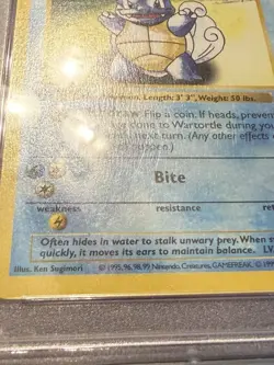 1999 POKEMON BASE SET 1ST EDITION #42 WARTORTLE PSA 8 - Image 3