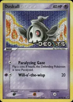 Duskull 58/107 Common Deoxys Pokemon Reverse Holo Heavily Played - Image 1