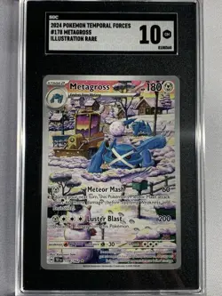 Pokemon TCG Metagross 178/162 SV05 Temporal Forces Illustration Rare Holo SGC 10 - Image 1