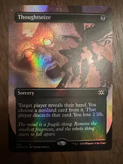 Thoughtseize : MTG *FOIL Borderless* Double Masters #344 / NM - Image 1