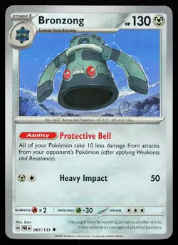 Bronzong Master Ball Holo 067/131 Prismatic Evolutions Pokemon Card - Image 1