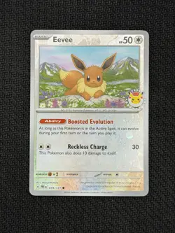 Pokemon Primatic Evolutions Eevee Cosmo Reverse Holo 074/131 2025 Pokemon Day - Image 1