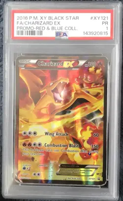 2016 Pokemon XY Black Star Promo Red and Blue Collection Charizard Ex PSA 1 - Image 1