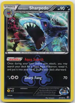 Team Aqua's Sharpedo Holo Rare Double Crisis 21/34 Pokemon TCG - Image 1