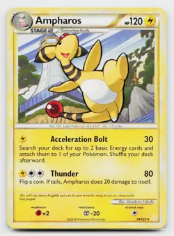 Ampharos Rare HeartGold SoulSilver 14/123 Pokemon TCG - Image 1