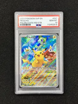 2023 POKEMON SVP PALDEA Evolved ETB PROMO Pikachu PSA 10 #027 - Image 1