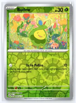 Budew 004/131 Common Prismatic Evolutions Pokemon Reverse Holo Near Mint - Image 1