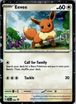 SVP 043 Eevee Pokemon Scarlet & Violet Obsidian Fla Black Star Promo Cosmos Holo - Image 1