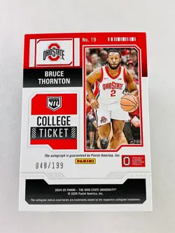 2025 Panini NIL College Ticket Bruce Thornton Auto #/199 Ohio State - Image 2