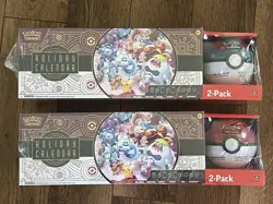 2 Pokemon TCG 2025 Holiday Advent Calendar Bundle Costco Exclusive Sealed - Image 1