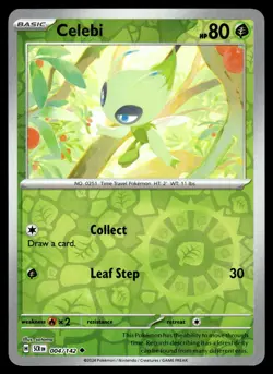 Celebi 4/142 Uncommon Stellar Crown Pokemon Reverse Holo Near Mint - Image 1