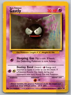 Gastly 50/102 Common Base Set Unlimited Pokemon Near Mint - Image 1