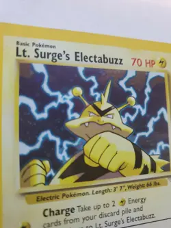 Lt. Surge's Electabuzz Gym Holo Pokemon Card Base WOTC NM - Image 2