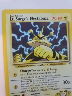 Lt. Surge's Electabuzz Gym Holo Pokemon Card Base WOTC NM - Image 5